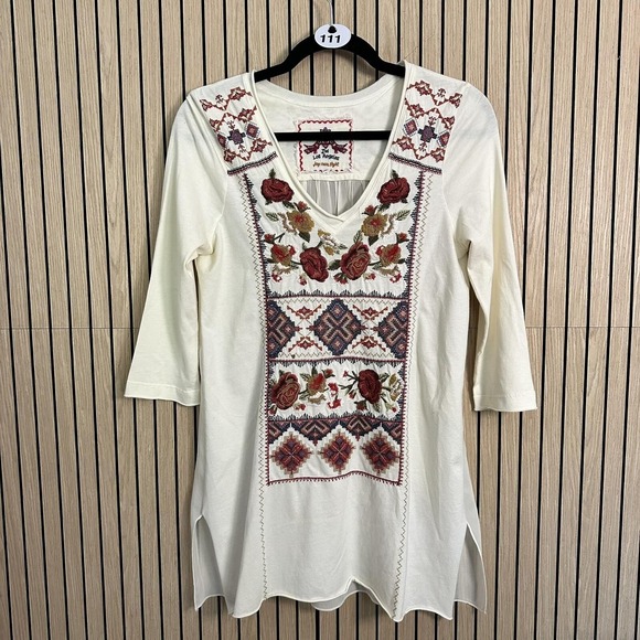 Johnny Was Tops - 111‎ Johnny Was Los Angeles Embroidered Tunic (XS, Floral, EUC)